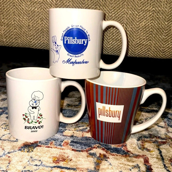 Pillsbury Doughboy Company Bundle of 3 Drinking Ceramic Coffee/Tea Mugs/Cups - Picture 2 of 11